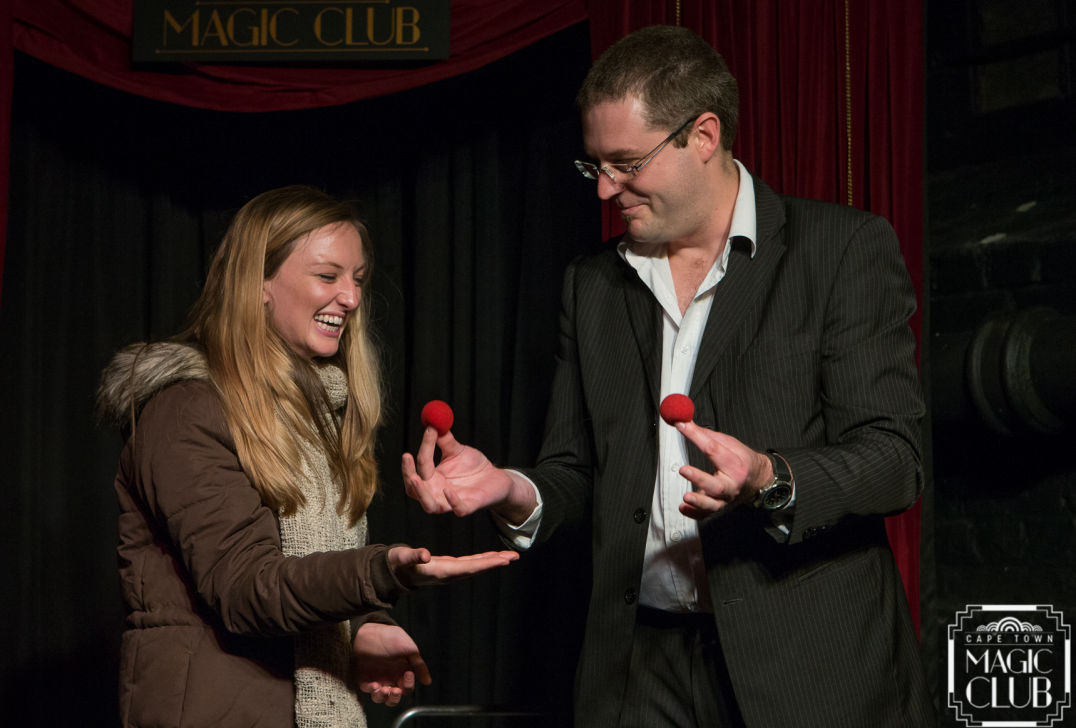 Alexander May performing at the Cape Town Magic Club